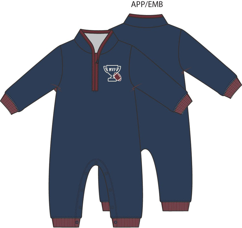 Varsity French Terry - Zip Neck Romper
