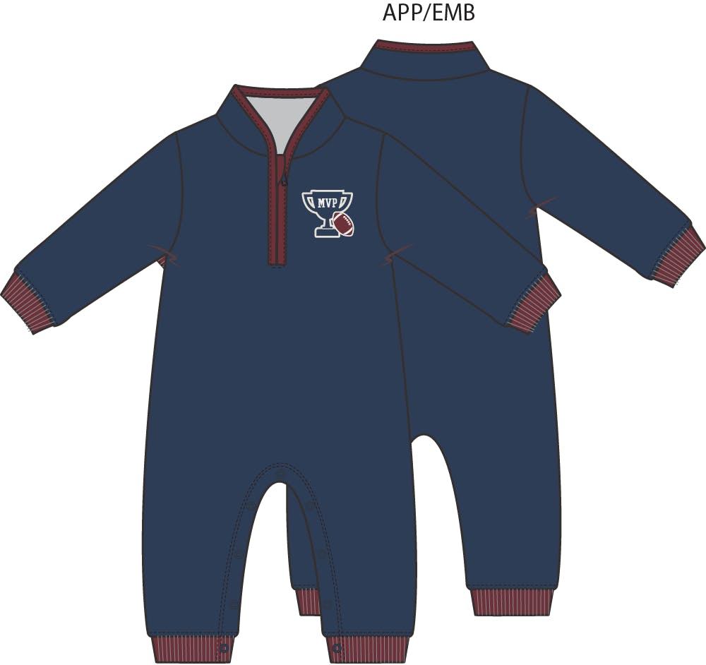 Varsity French Terry - Zip Neck Romper