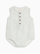 Bowie Muslin Bubble Romper - Pinehurst / Powder + Shell