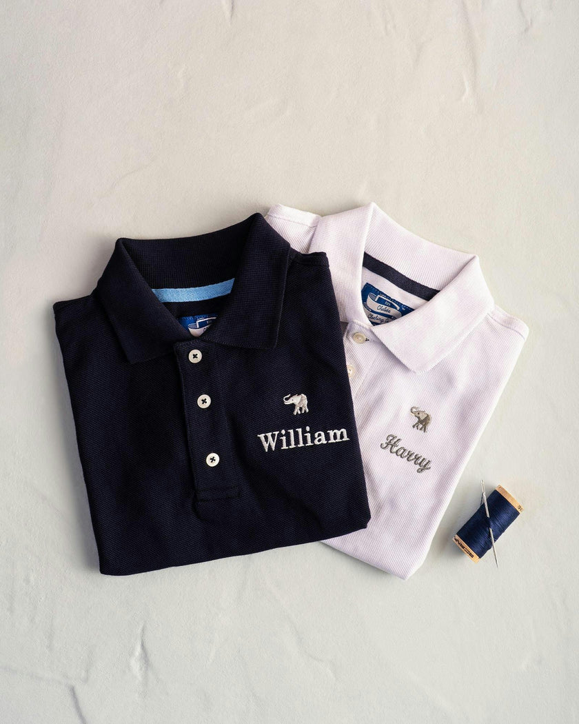 Harry Piqué Polo in White
