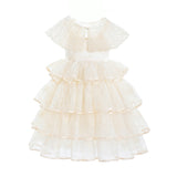 Beige Elka Tiered Lace Dress