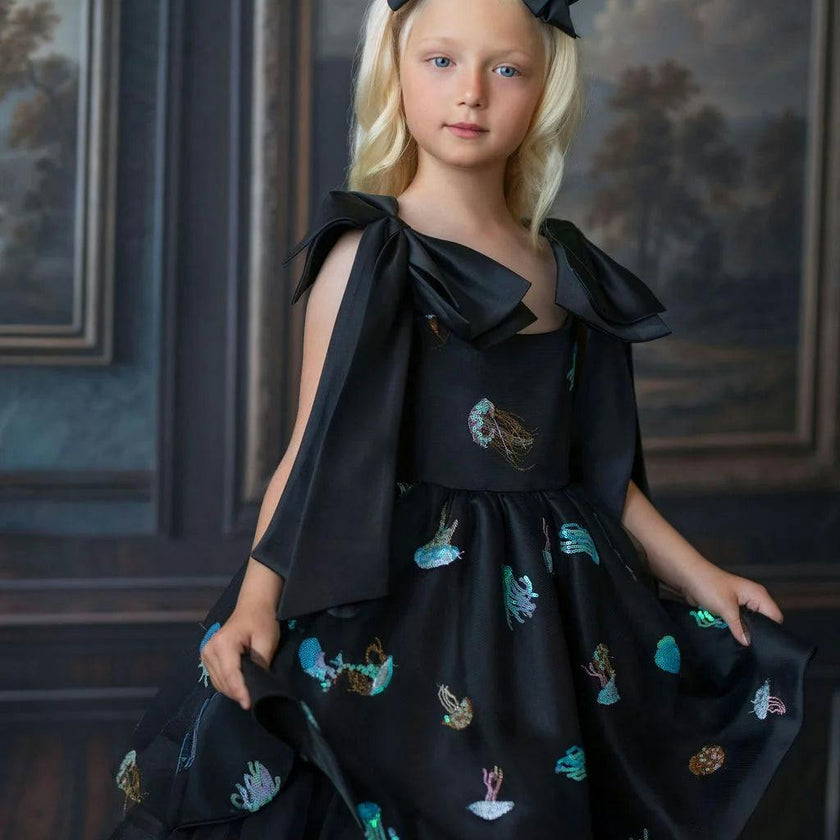 Ocean Magic Black Tulle Dress for Girls