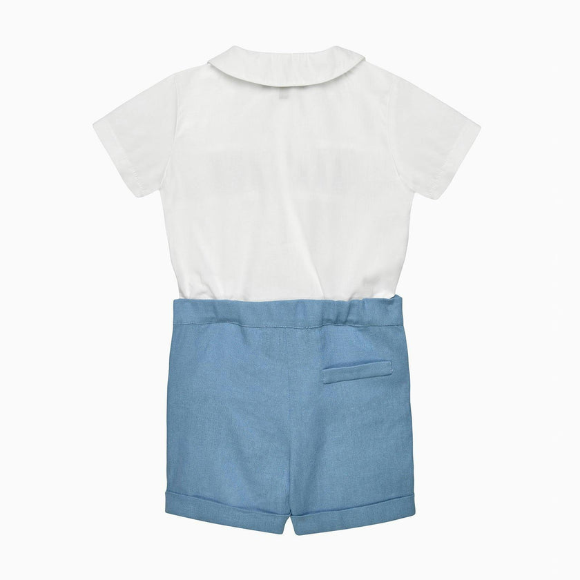 The Rupert Smocked Set in French Blue Guardsman