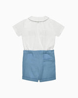 The Rupert Smocked Set in French Blue Guardsman