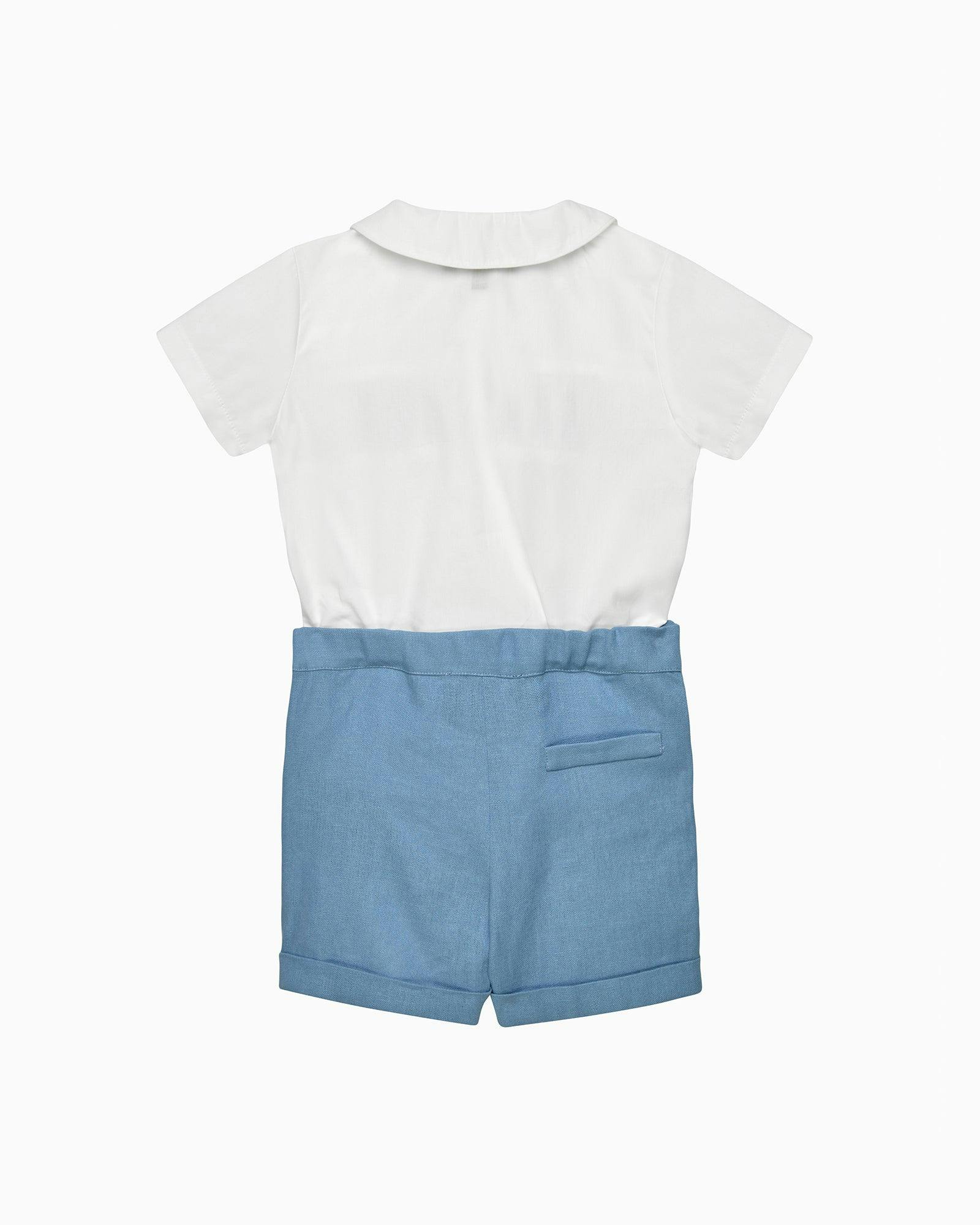 The Rupert Smocked Set in French Blue Guardsman