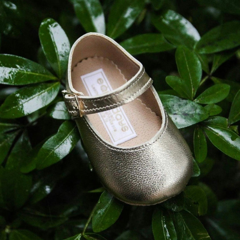 Mary Jane Pre-Walker Baby Girl Shoes - Gold