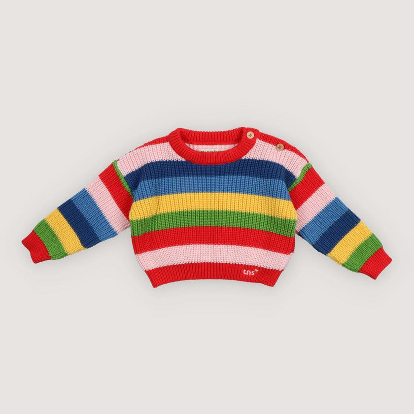 Canela Baby Jumper Tulip Red Multicolor Stripes
