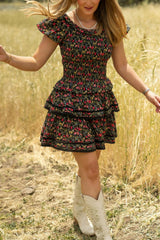 Annalise Top in Obsidian Vintage Poppies