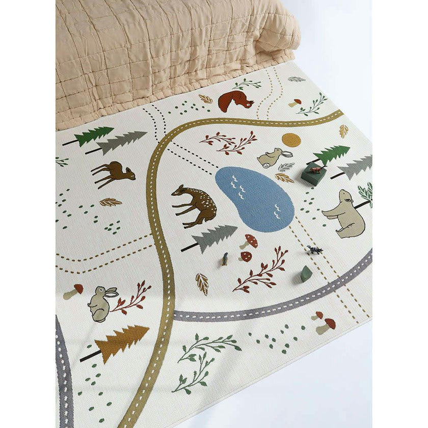 Flat Woven Graphic Print Rectangular Play Rug