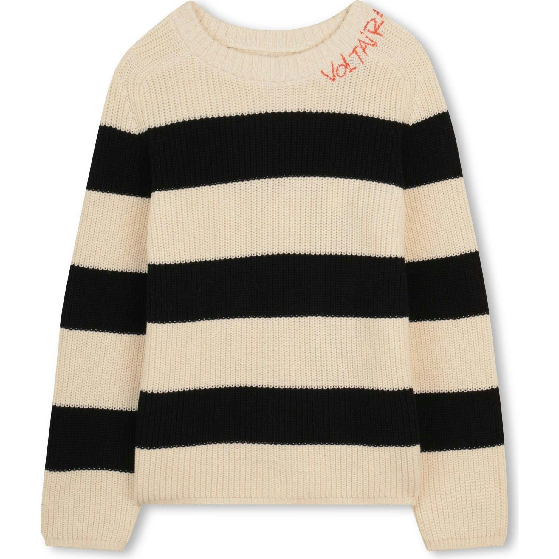 ZADIG & VOLTAIRE Striped Pullover - Off White / Black