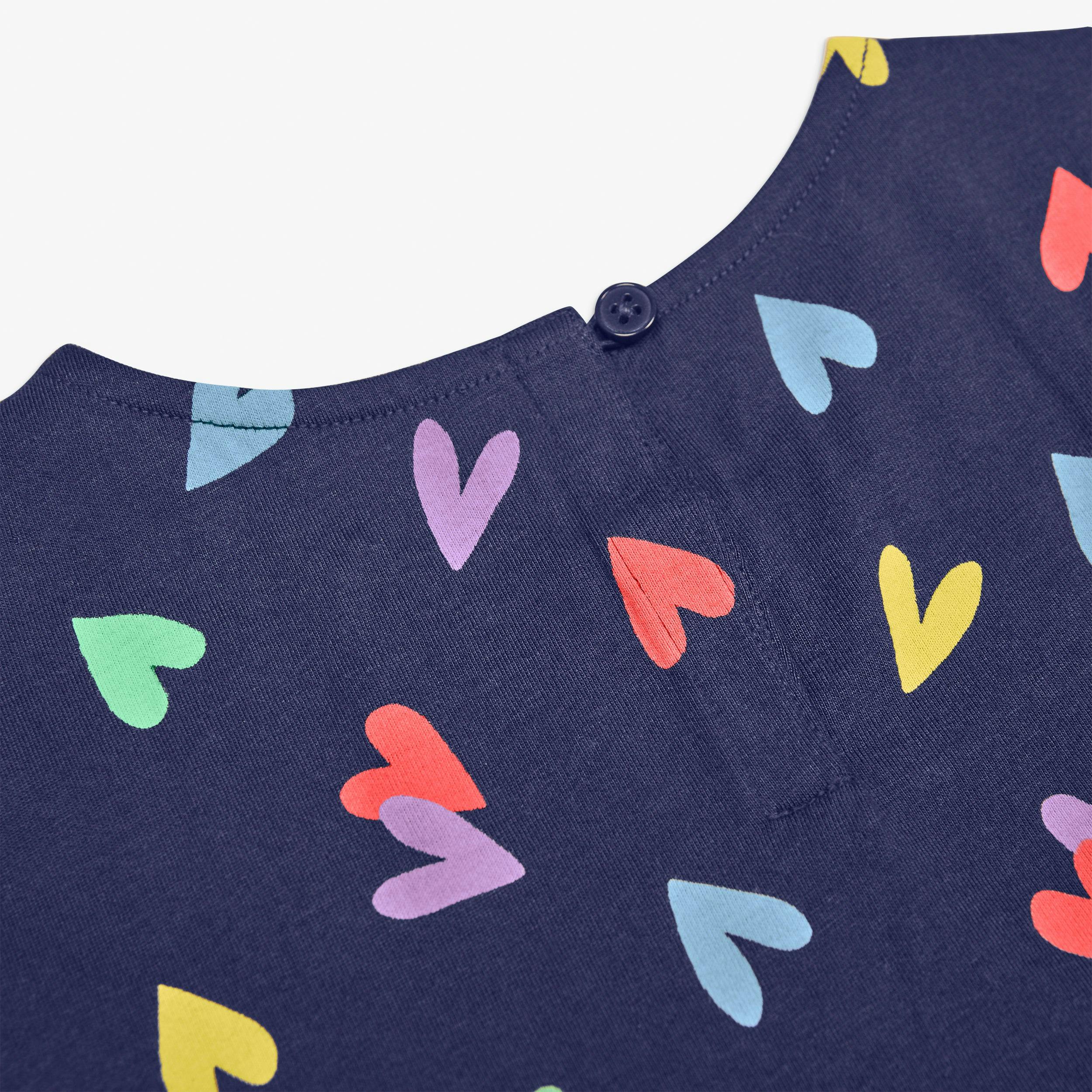 Kids backyard dress in rainbow confetti hearts