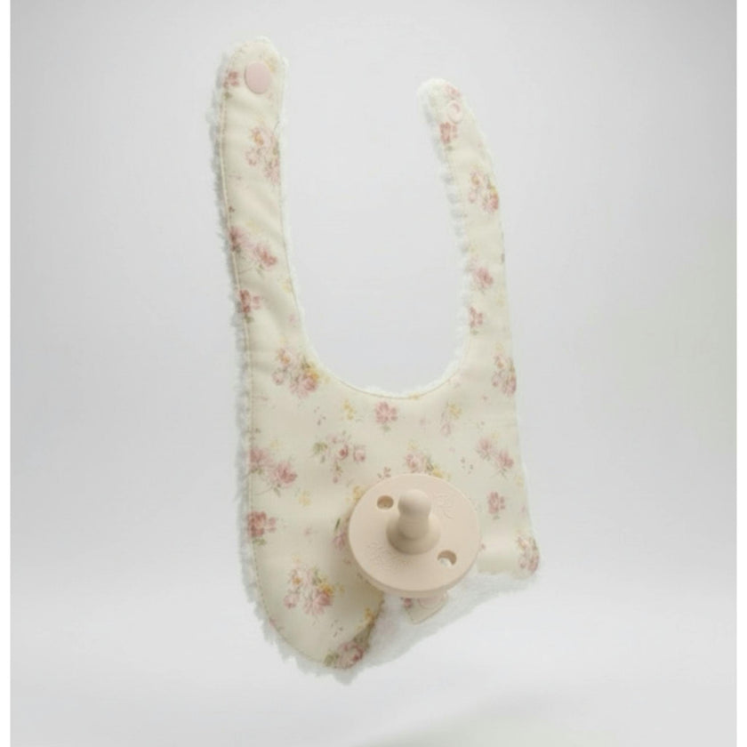 Soothe and Snap Pacifier Bib-Antique Rose