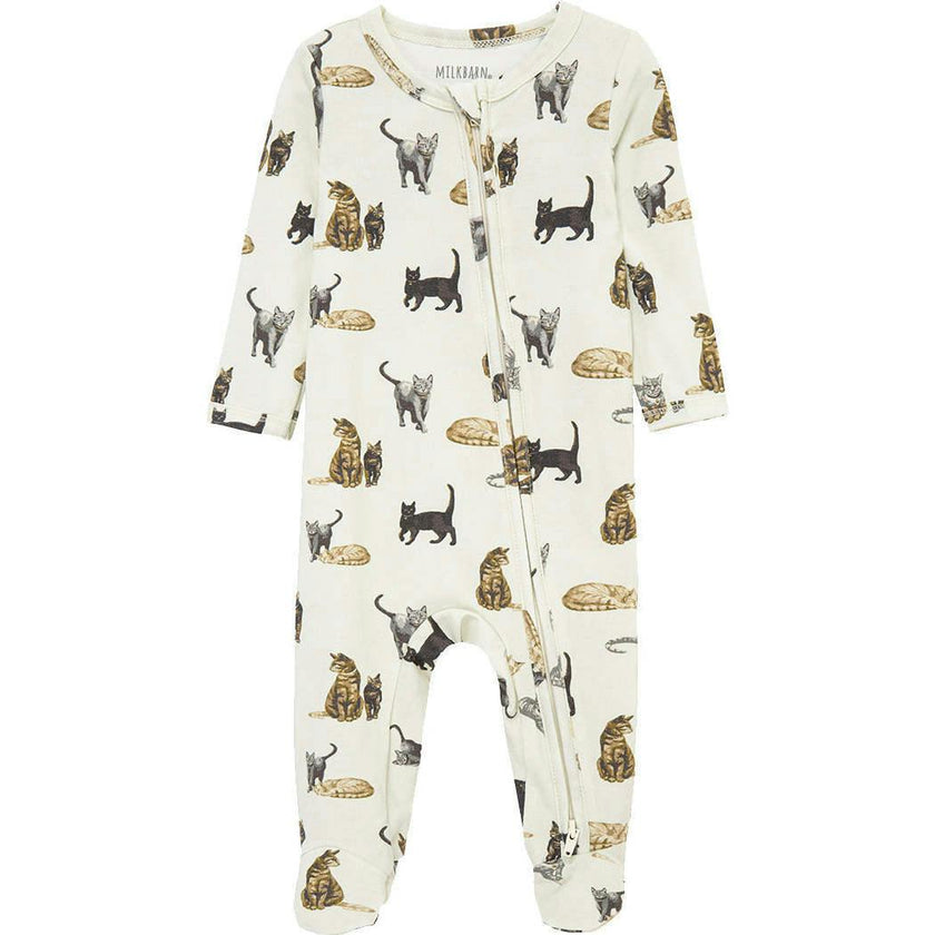 Cotton Stretch Zipper Footed Romper