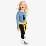Kids long sleeve black cat tee