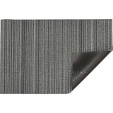 Skinny Stripe Shag Floor Mat, Black