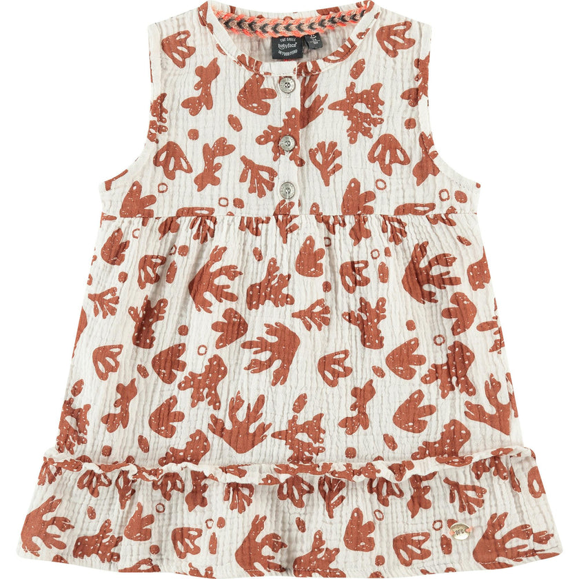 Flutter Cap Sleeves Gauze Ruffle Hem Dress