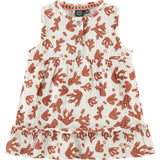 Flutter Cap Sleeves Gauze Ruffle Hem Dress
