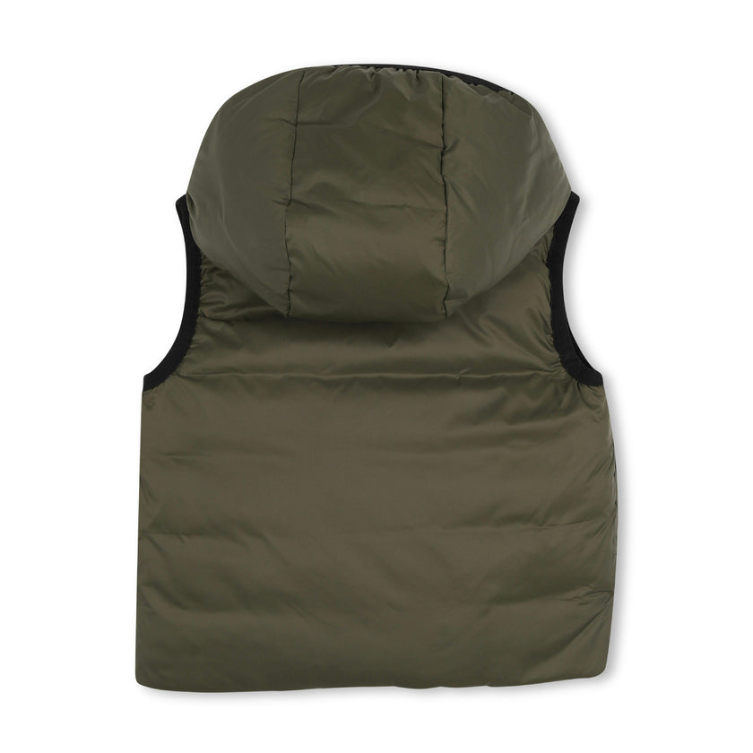 Olive Night Reversible Hooded Vest