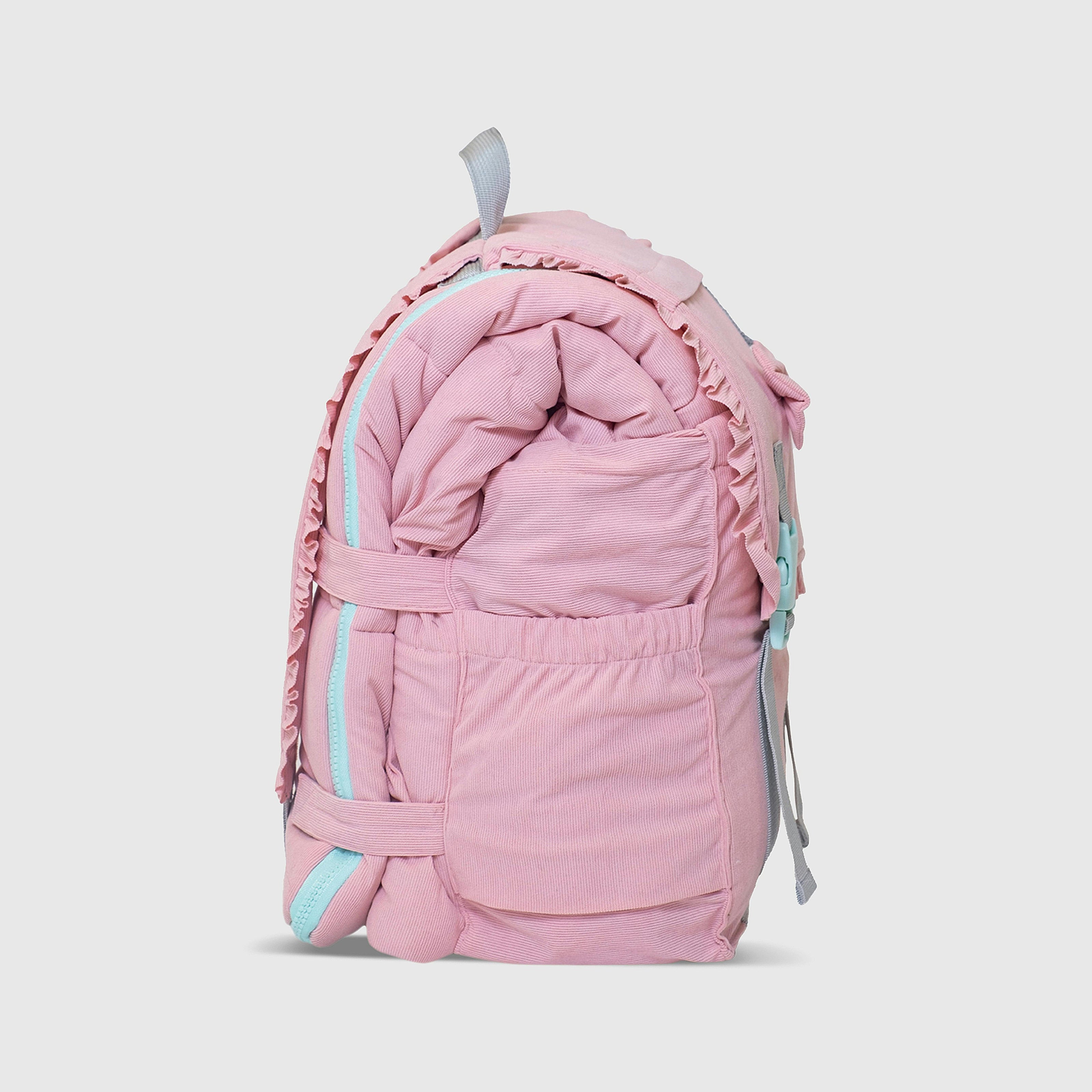 Sleep-N-Pack™ – Little Kid Size | Bows & Ruffles Cotton Candy Pink Corduroy