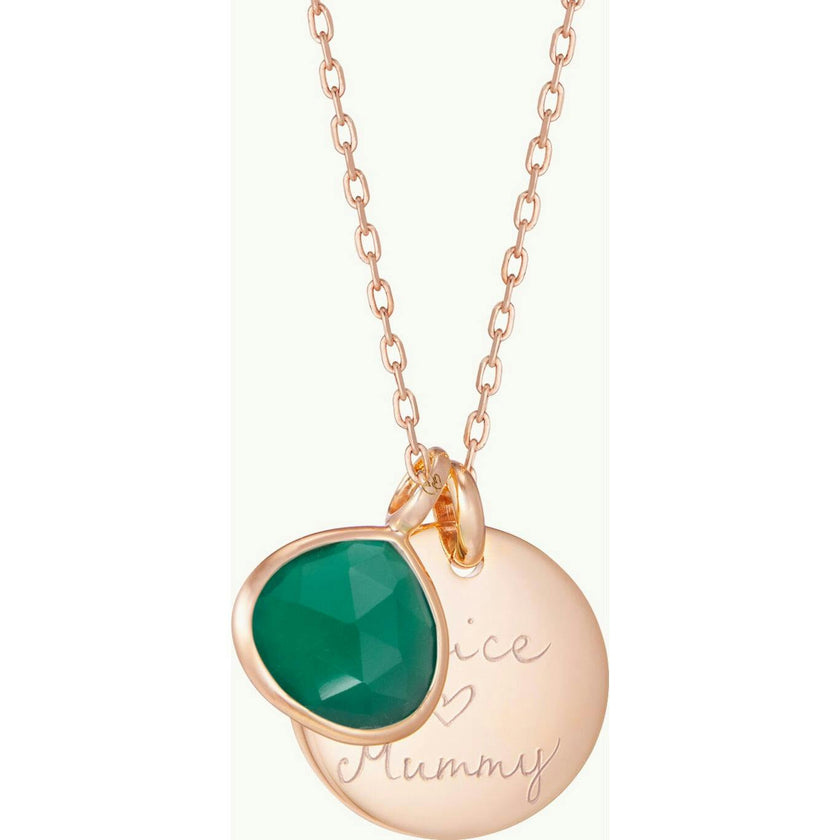 Personalized Gemstone Necklace, Rose Gold Plated