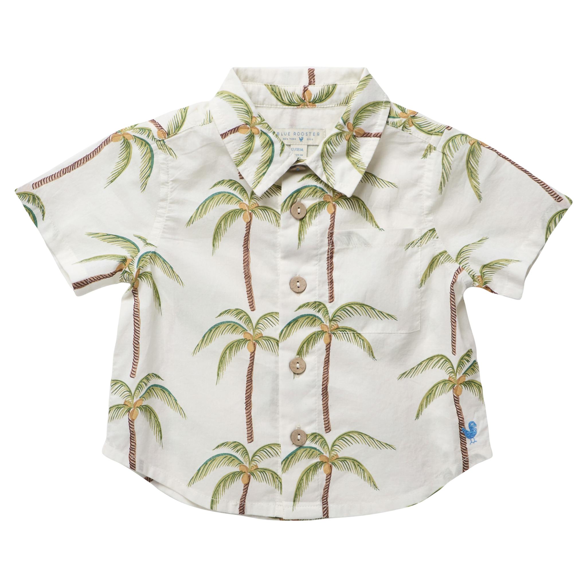 Baby Boys Jack Shirt - Cream Palm Tree