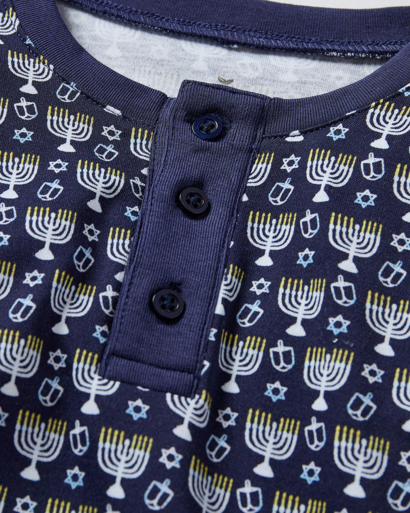 Kid's Pima Snug Fit Pajama Set in Festival of Lights