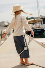 Wide-leg Pant in Mar Azul