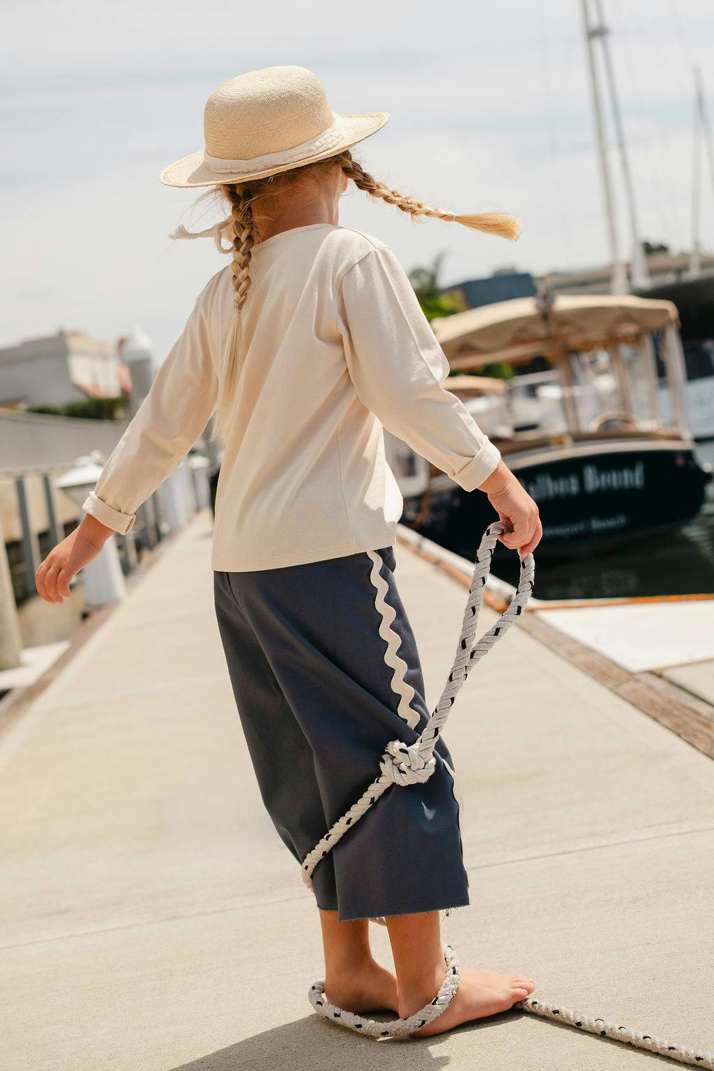 Wide-leg Pant in Mar Azul
