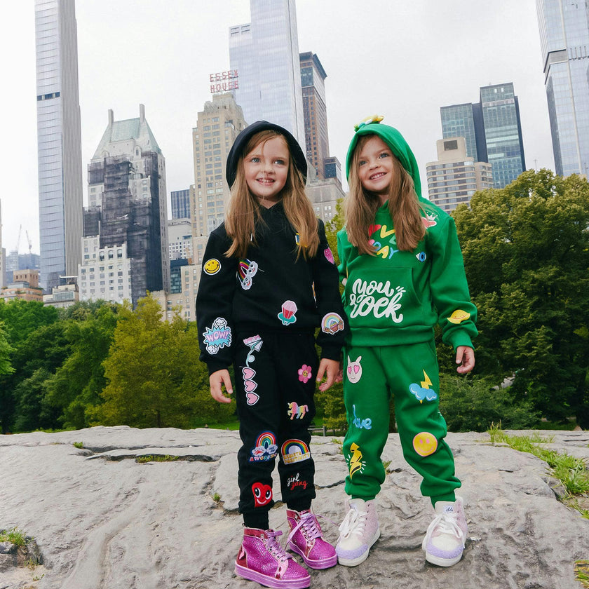 You Rock Doodle Print Hoodie And Pant Set