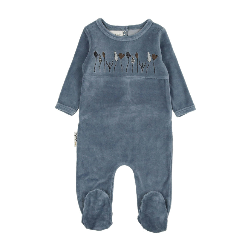 Boys Winter Garden Embroidered Long Sleeve Long Sleeve Footie