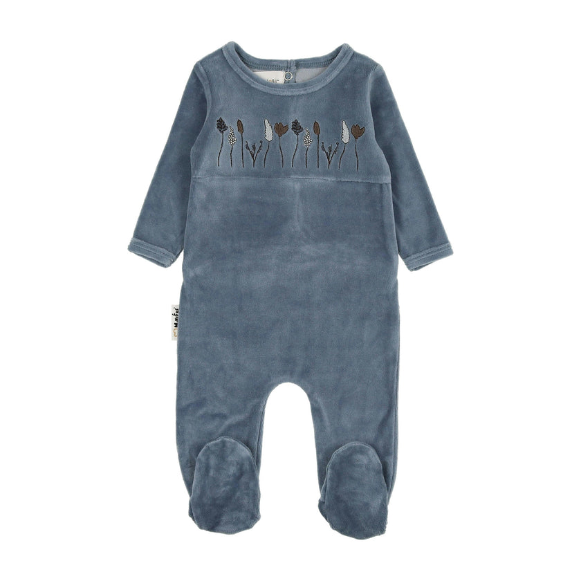 Boys Winter Garden Embroidered Long Sleeve Long Sleeve Footie