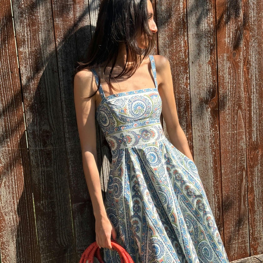The Margot Dress - Blue Corsica Paisley