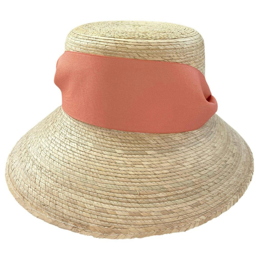 Clematis Bucket Hat (PreOrder Shipping June 15th) - Coral Wide & Short Grosgrain Ribbon