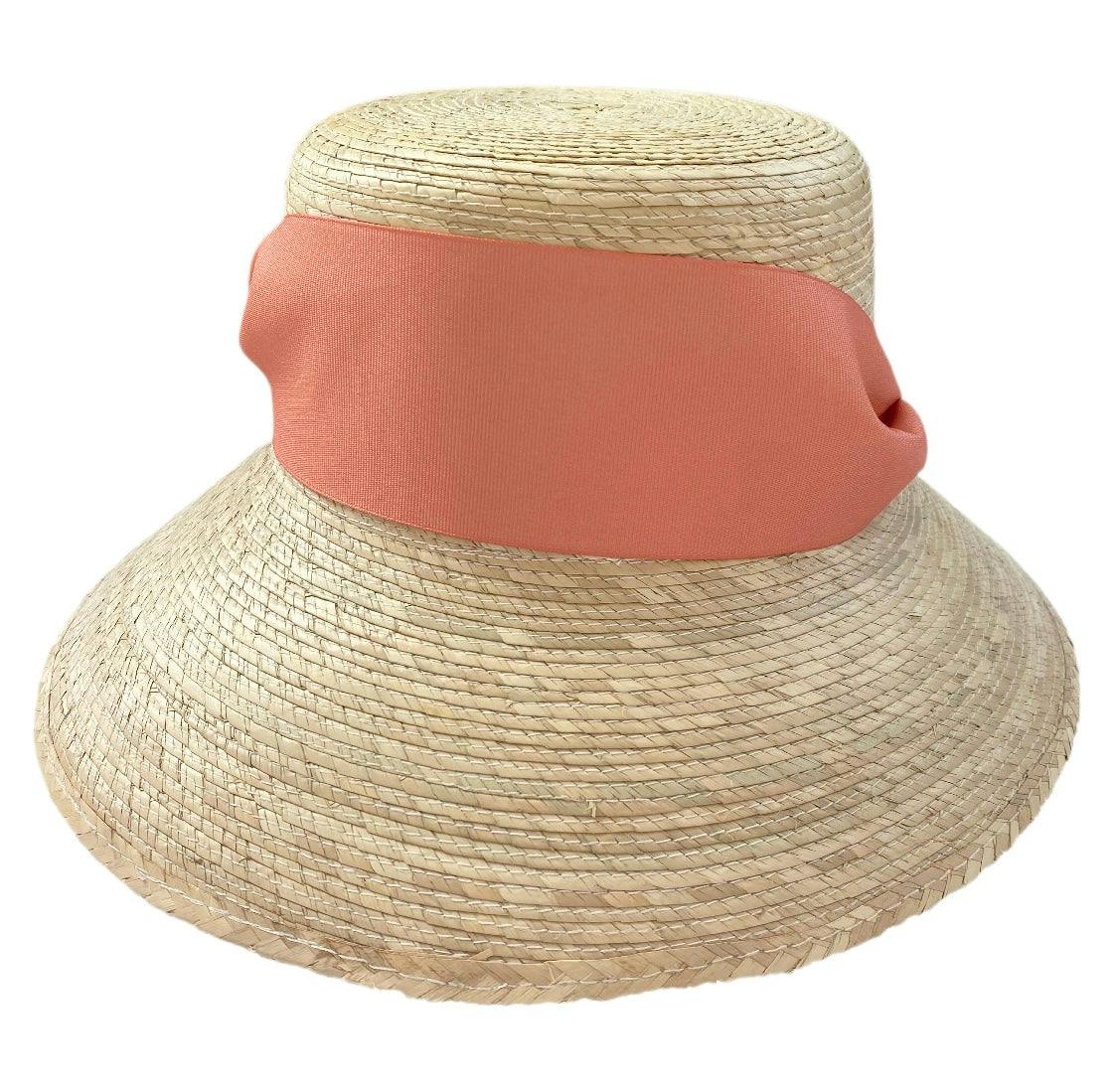 Clematis Bucket Hat (PreOrder Shipping June 15th) - Coral Wide & Short Grosgrain Ribbon