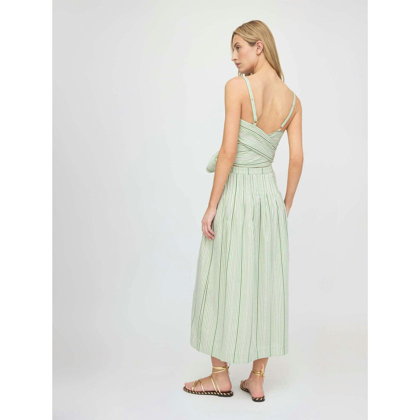 The Ame Skirt - Green Jacquard Stripe