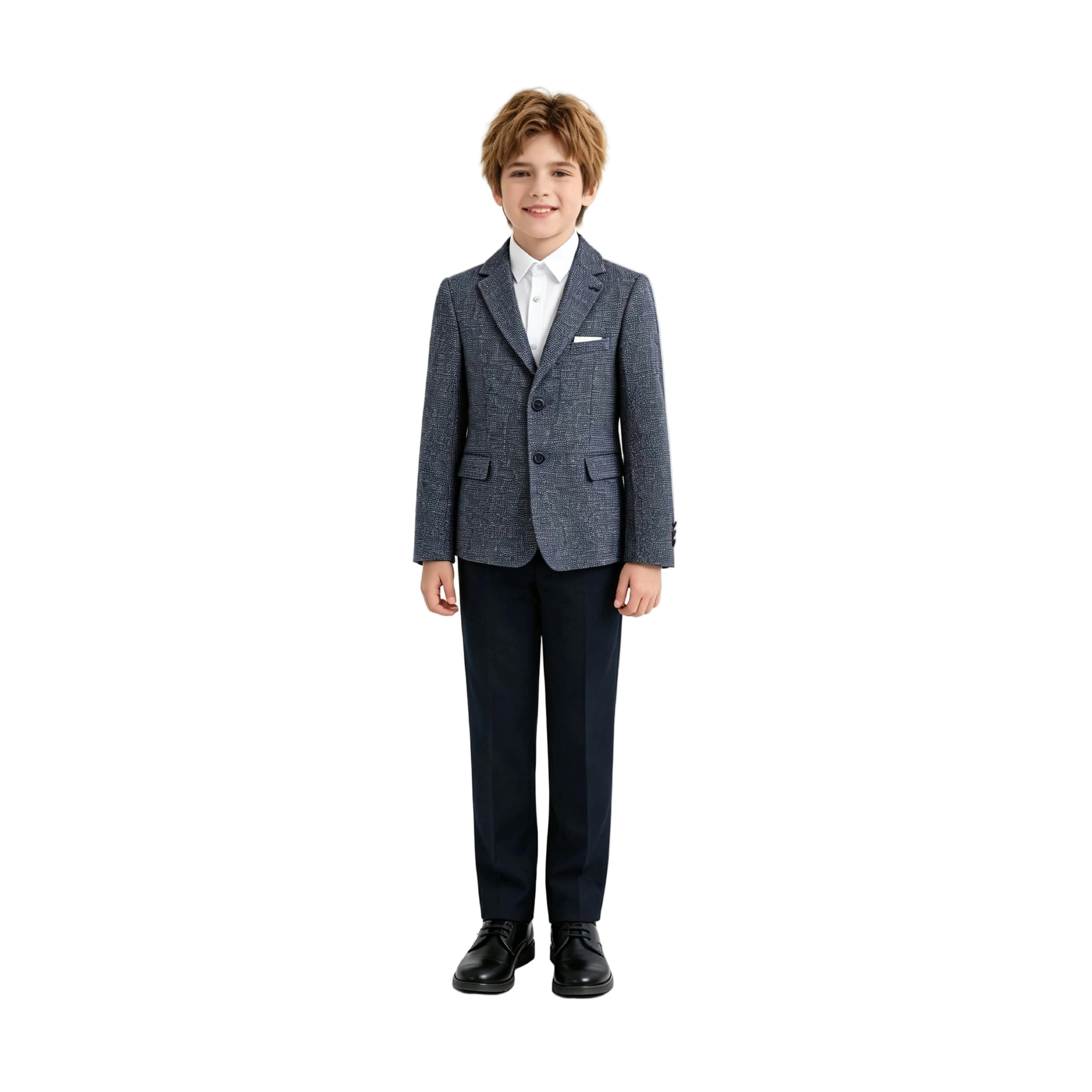 Blue Jack Textured Blazer Suit Set