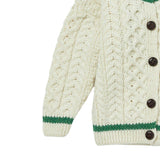London Days Merino Cardigan - Cream & Green