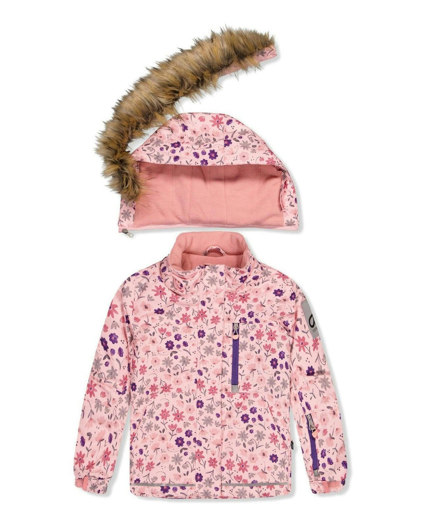 Two Piece Play Snowsuit Pink Mini Flower Print