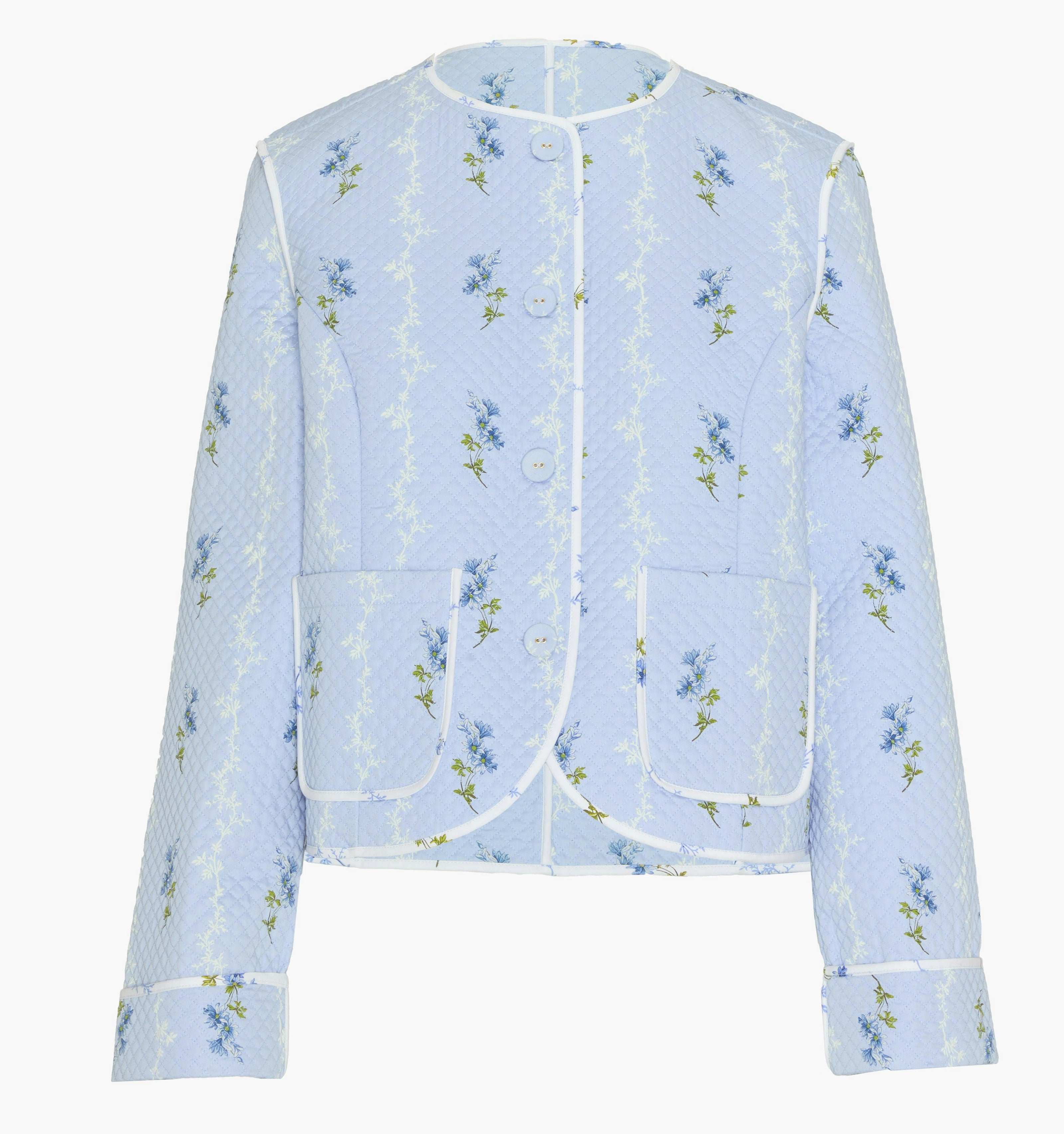 The Cropped Rowan Jacket - Bluebell Waltz