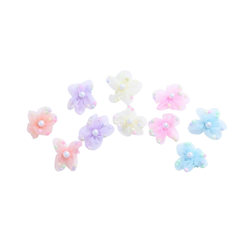 Sheer Petal Flower Hair Clip Set