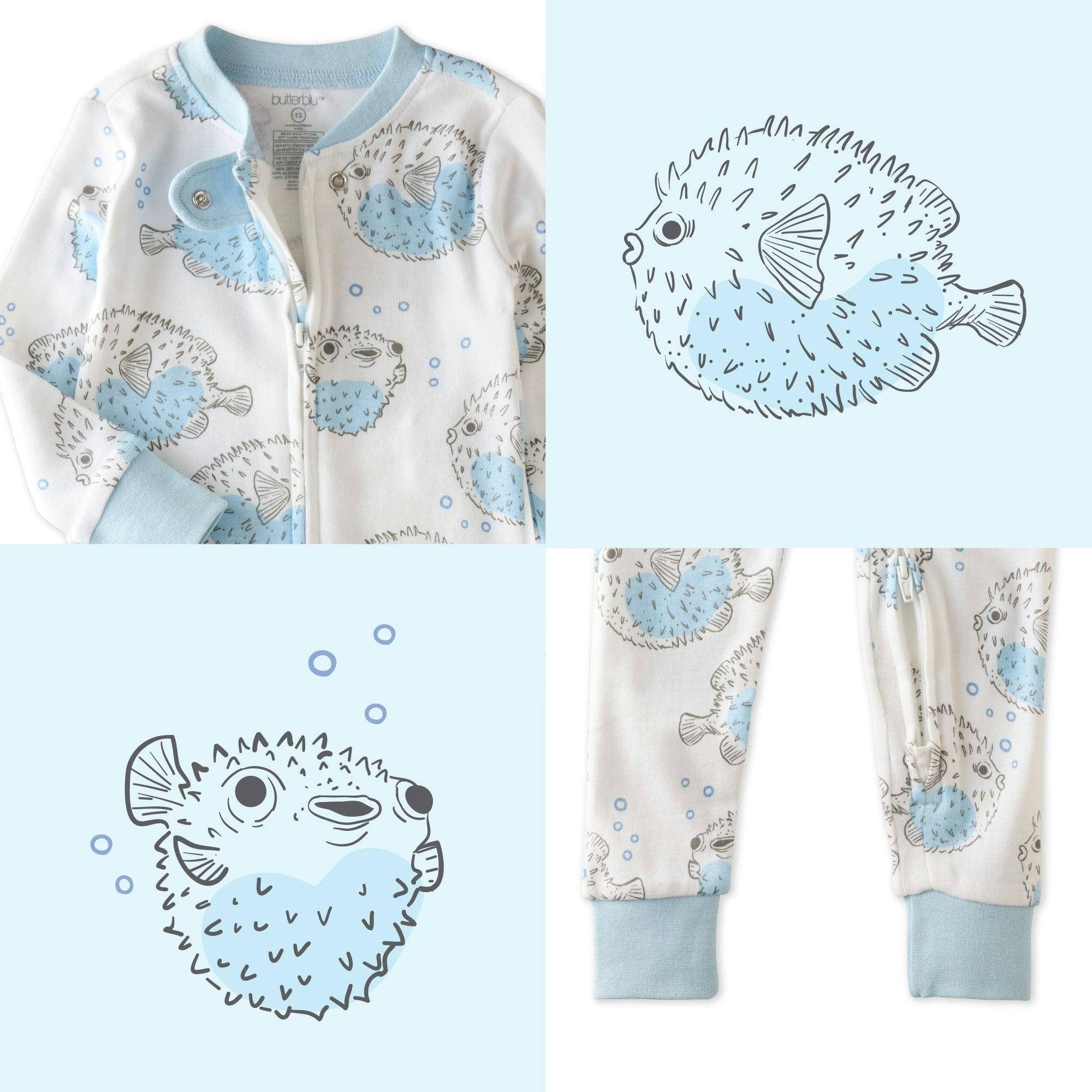 SHAWN Snug-fit Footless Baby Pajamas for Boys & Girls