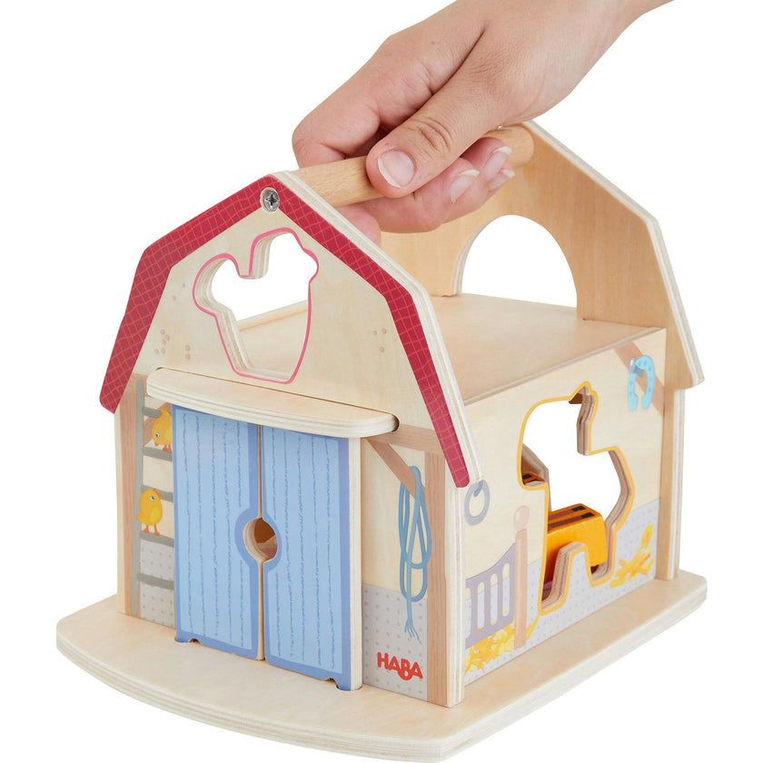 Farmhouse Sorting Box Wooden Shape Sorter Toy