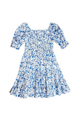 Mini Madeline Dress in Ditsy Cobalt Floral