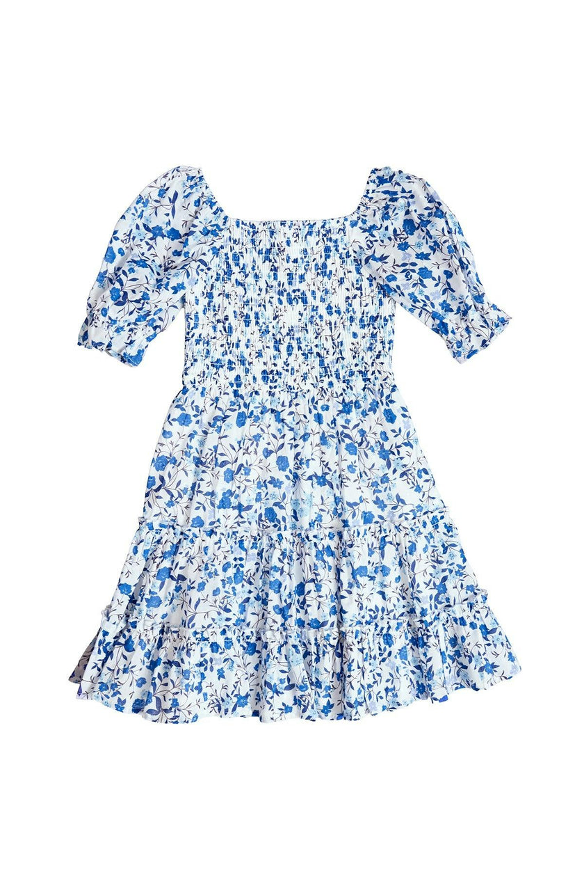 Mini Madeline Dress in Ditsy Cobalt Floral