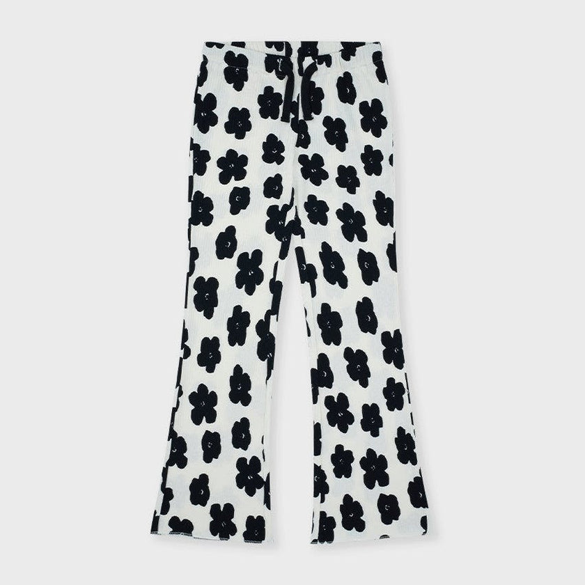 Organic Cotton Slim Flare Ribbed Pant