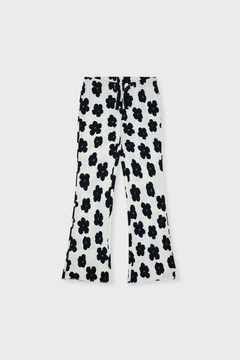 Organic Cotton Slim Flare Ribbed Pant