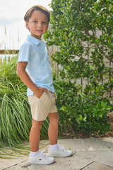 Short Sleeve Polo - Sky Stripe