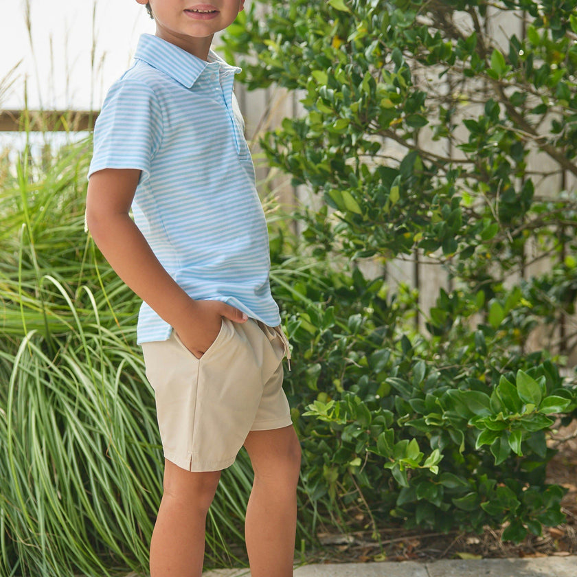 Short Sleeve Polo - Sky Stripe