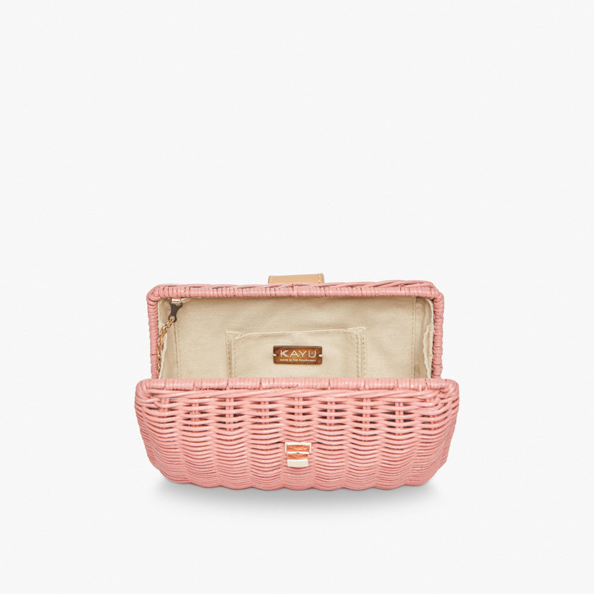 Lou Straw Clutch, Pink