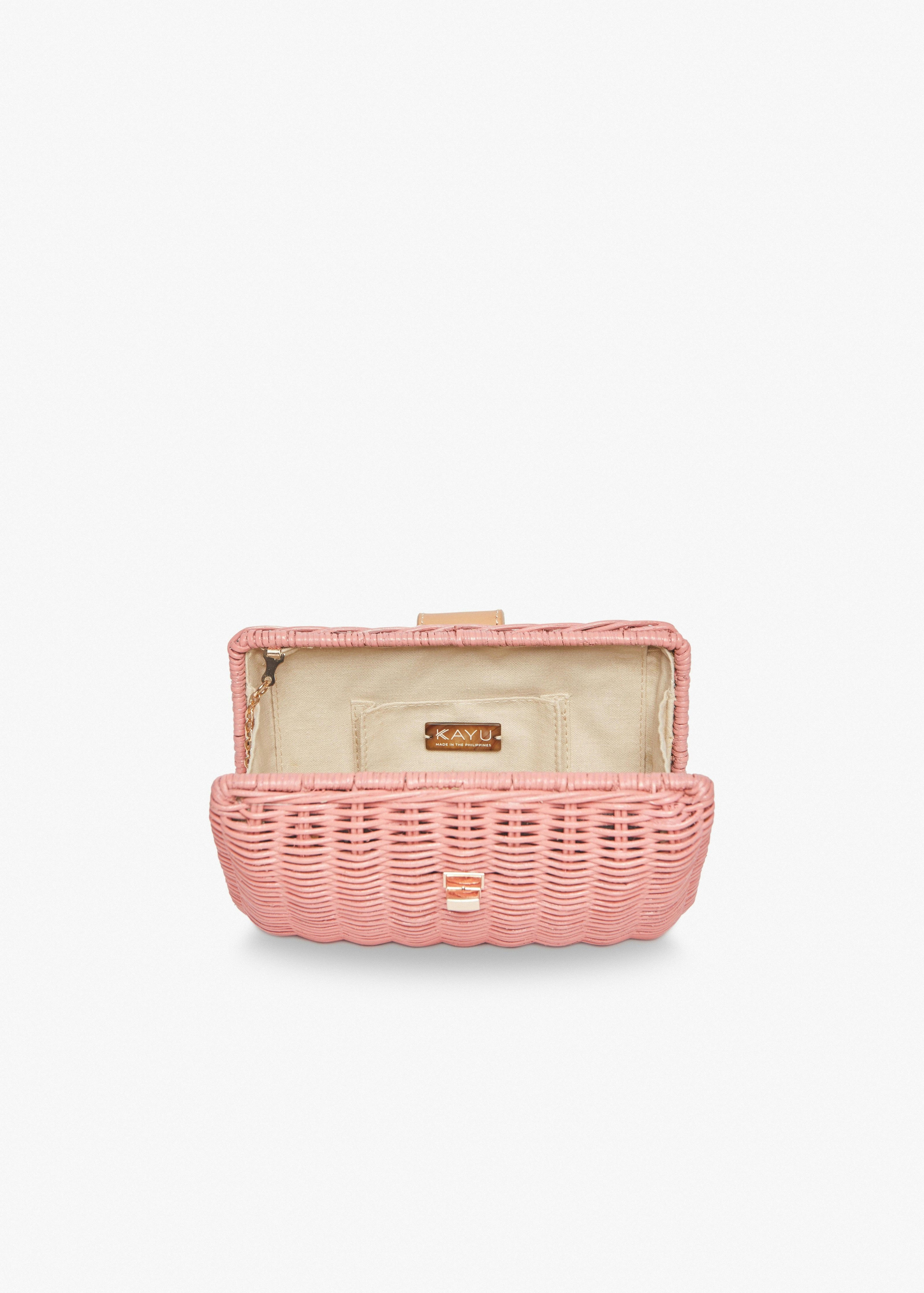 Lou Straw Clutch, Pink